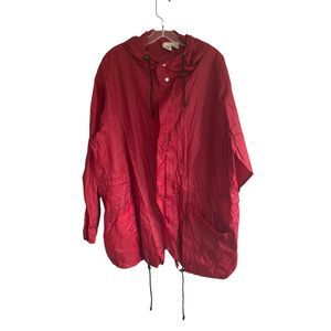 Vintage GAP Red Rain Jacket Hood Button Down Travel lightweight Men's Medium